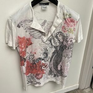 Mens vintage Ami Sanzuri Henley v neck T-shirt large